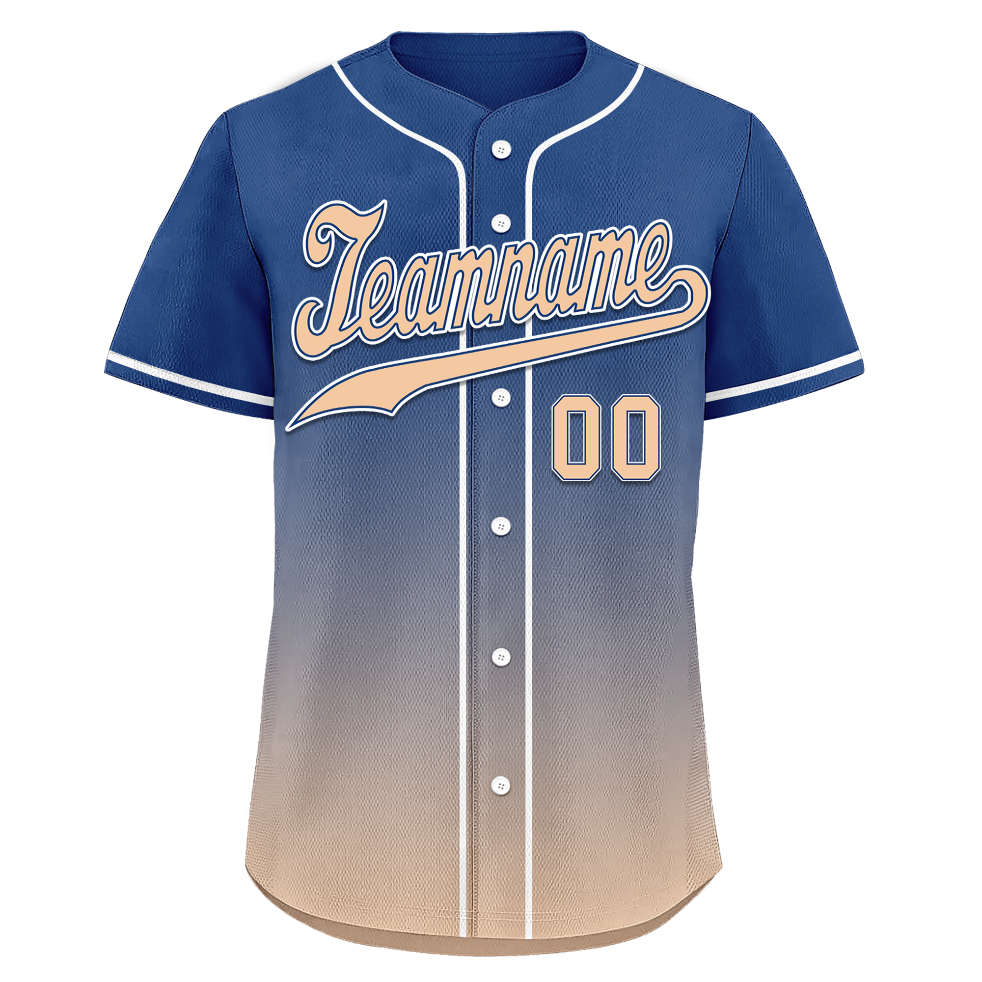 Custom Blue Beige Fade Fashion Personalized Authentic Baseball Jersey BSBJ01-D0a70da