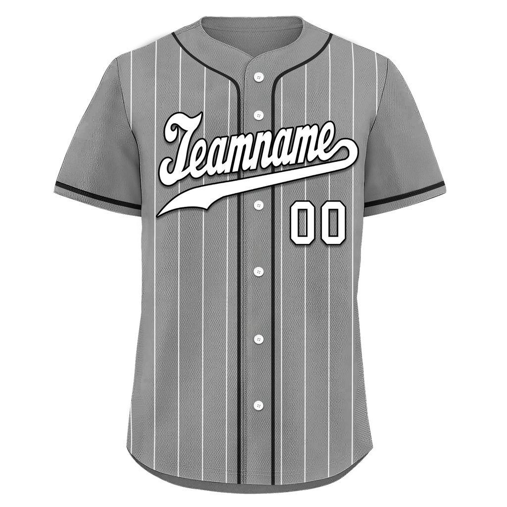 Custom Gray Stripe Fashion Personalized Authentic Baseball Jersey BSBJ01-D017244
