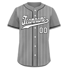 Custom Gray Stripe Fashion Personalized Authentic Baseball Jersey BSBJ01-D017244