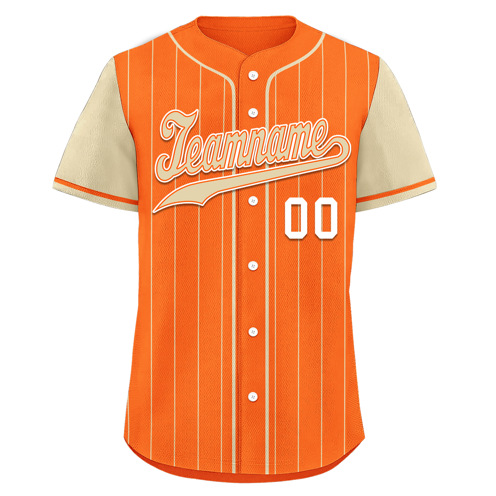 Custom Orange Yellow Stripe Fashion Personalized Authentic Baseball Jersey BSBJ01-D017235