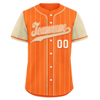 Custom Orange Yellow Stripe Fashion Personalized Authentic Baseball Jersey BSBJ01-D017235