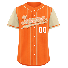 Custom Orange Yellow Stripe Fashion Personalized Authentic Baseball Jersey BSBJ01-D017235