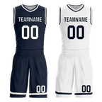 Custom Blue White Classic Style Reversible Basketball Uniform Personalized Ordinary BBJR-D017056