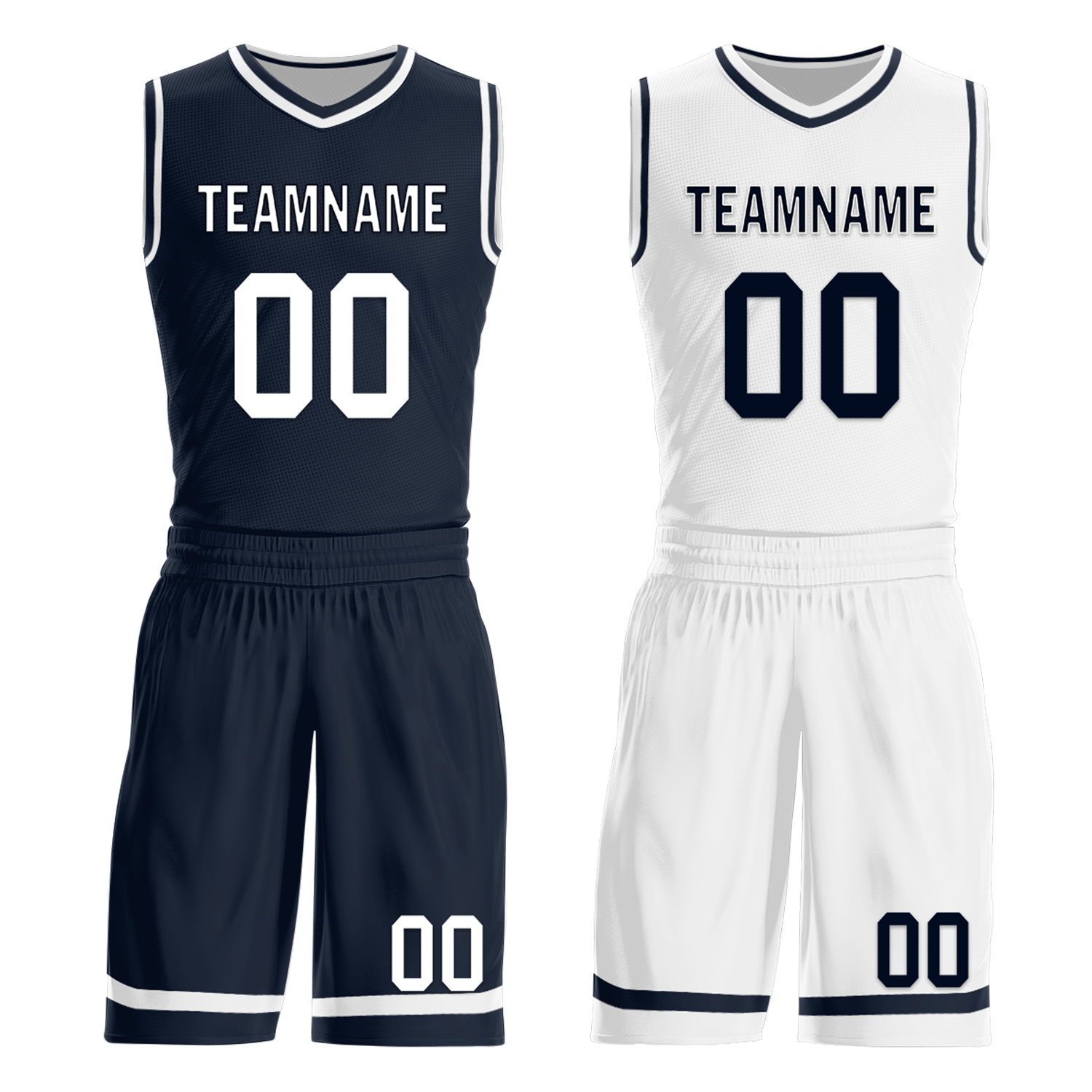 Custom Blue White Classic Style Reversible Basketball Uniform Personalized Ordinary BBJR-D017056
