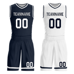 Custom Blue White Classic Style Reversible Basketball Uniform Personalized Ordinary BBJR-D017056