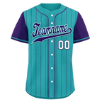 Custom Cyan Purple Stripe Fashion Personalized Authentic Baseball Jersey BSBJ01-D017247