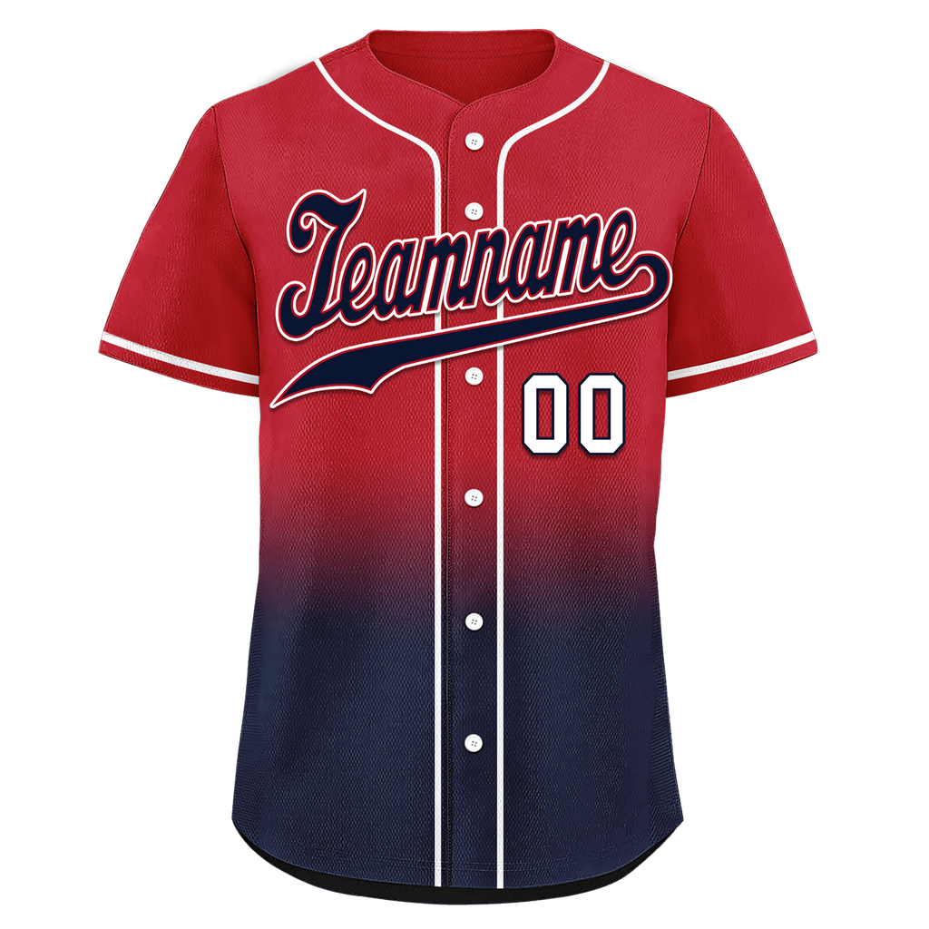 Custom Red Blue Fade Fashion Personalized Authentic Baseball Jersey BSBJ01-D0a70bc