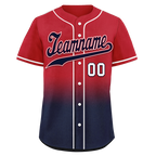 Custom Red Blue Fade Fashion Personalized Authentic Baseball Jersey BSBJ01-D0a70bc