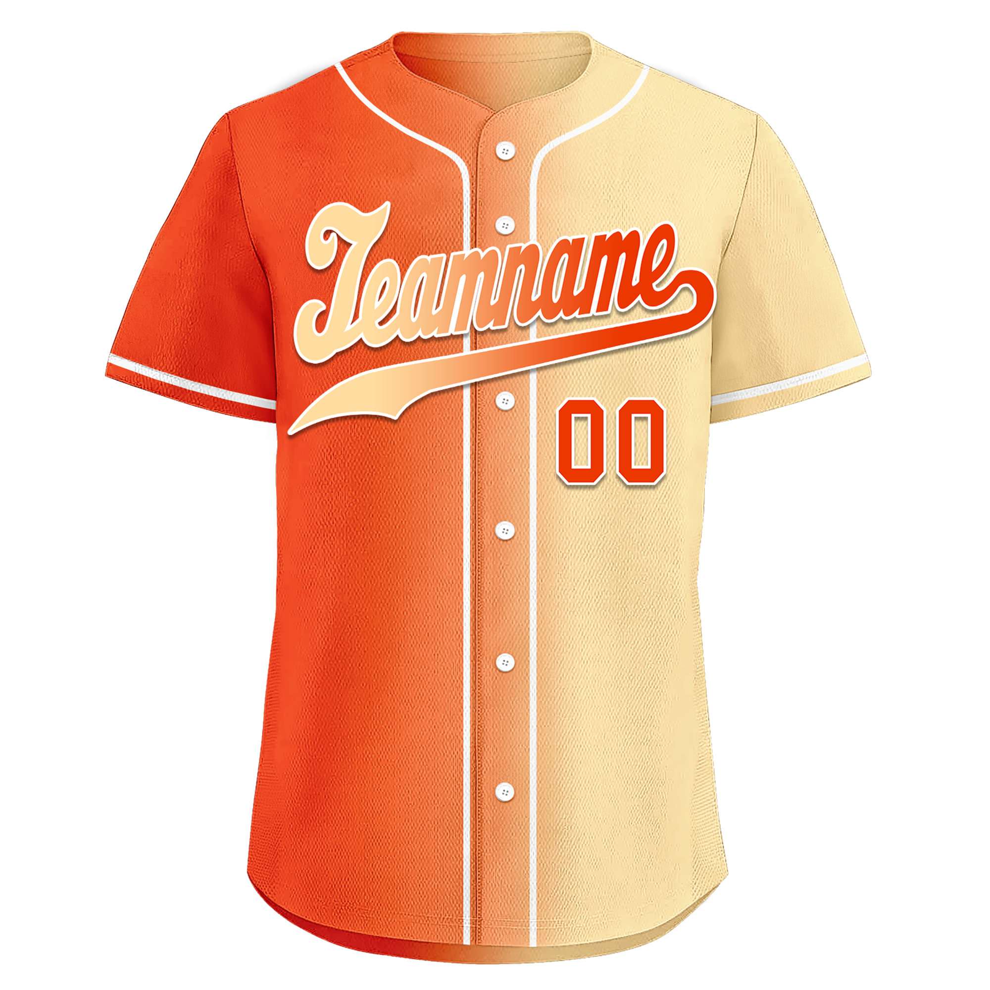 Custom Orange Beige Gradient Fashion Personalized Authentic Baseball Jersey BSBJ01-D0a707f