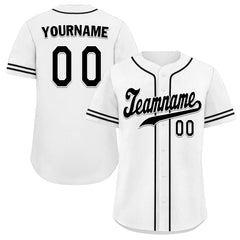 Custom White Classic Style Black Personalized Authentic Baseball Jersey UN002-bd0b00d8-bf