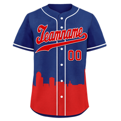 Custom Blue Red City Edition Personalized Authentic Baseball Jersey BSBJ01-D017136