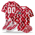 Custom 2026 World Cup Austria High Quality Soccer Stadium Version Jersey Sneakers Sports Shoes and Hat Combo Offer Personalized Team Name and Logo ZH-F027104-3