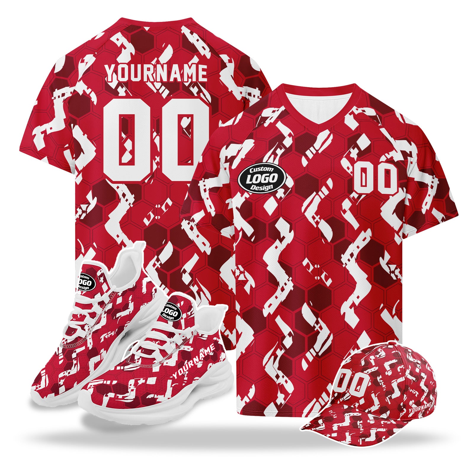 Custom 2026 World Cup Austria High Quality Soccer Stadium Version Jersey Sneakers Sports Shoes and Hat Combo Offer Personalized Team Name and Logo ZH-F027104-3