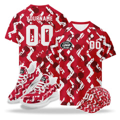 Custom 2026 World Cup Austria High Quality Soccer Stadium Version Jersey Sneakers Sports Shoes and Hat Combo Offer Personalized Team Name and Logo ZH-F027104-3