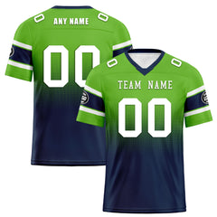 Custom Green Blue Seattle Personalized Authentic Football Jersey FBJ02-D020249-27