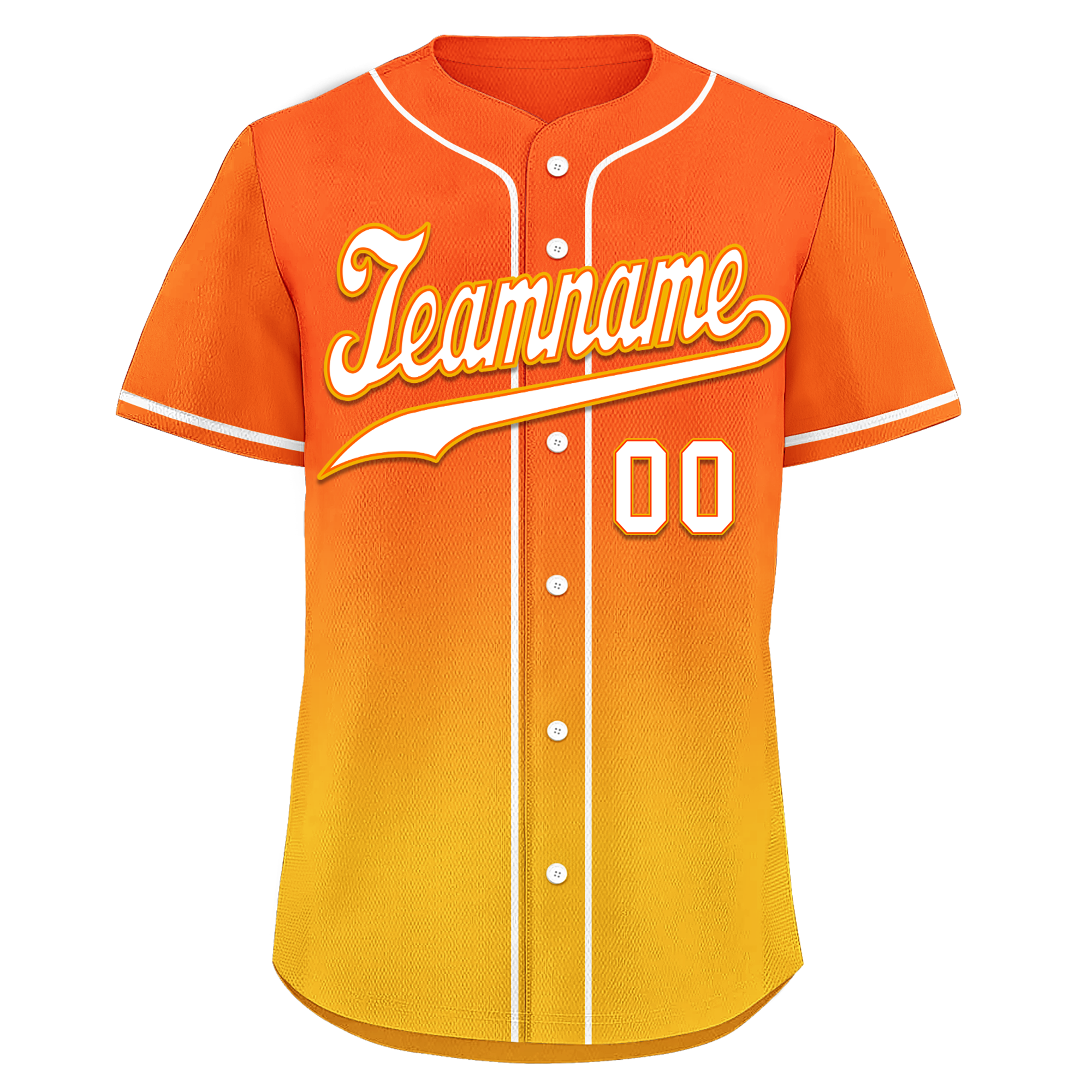 Custom Yellow Orange Fade Fashion Personalized Authentic Baseball Jersey BSBJ01-D0a70c8
