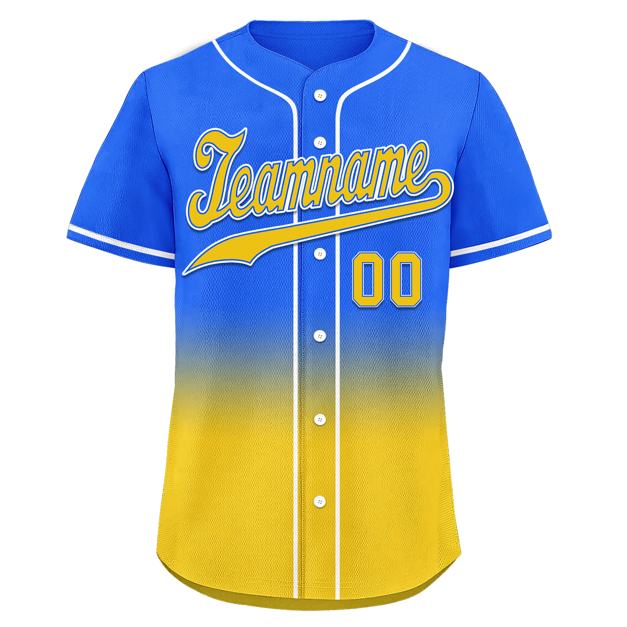 Custom Blue Yellow Fade Fashion Personalized Authentic Baseball Jersey BSBJ01-D0a70c0