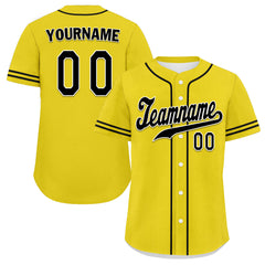 Custom Yellow Classic Style Black Personalized Authentic Baseball Jersey UN002-bd0b00d8-b7