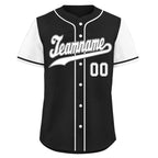 Custom Black White Raglan Sleeves Personalized Authentic Baseball Jersey BSBJ01-D020200-20