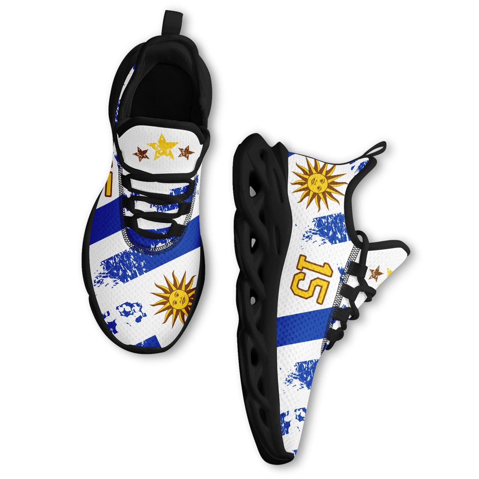 Custom Uruguay 2026 World Cup Sneakers DIY Country Flag Running Shoes Lightweight Sport Shoes Gift for Football Fans Personalized Team Name and Logo FN003-F009122-1