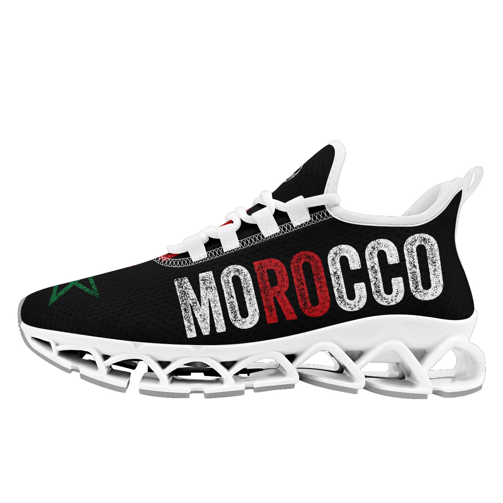Custom Morocco 2026 World Cup Sneakers DIY Country Flag Running Shoes Lightweight Sport Shoes Gift for Football Fans Personalized Team Name and Logo FN003XD-F009086-1