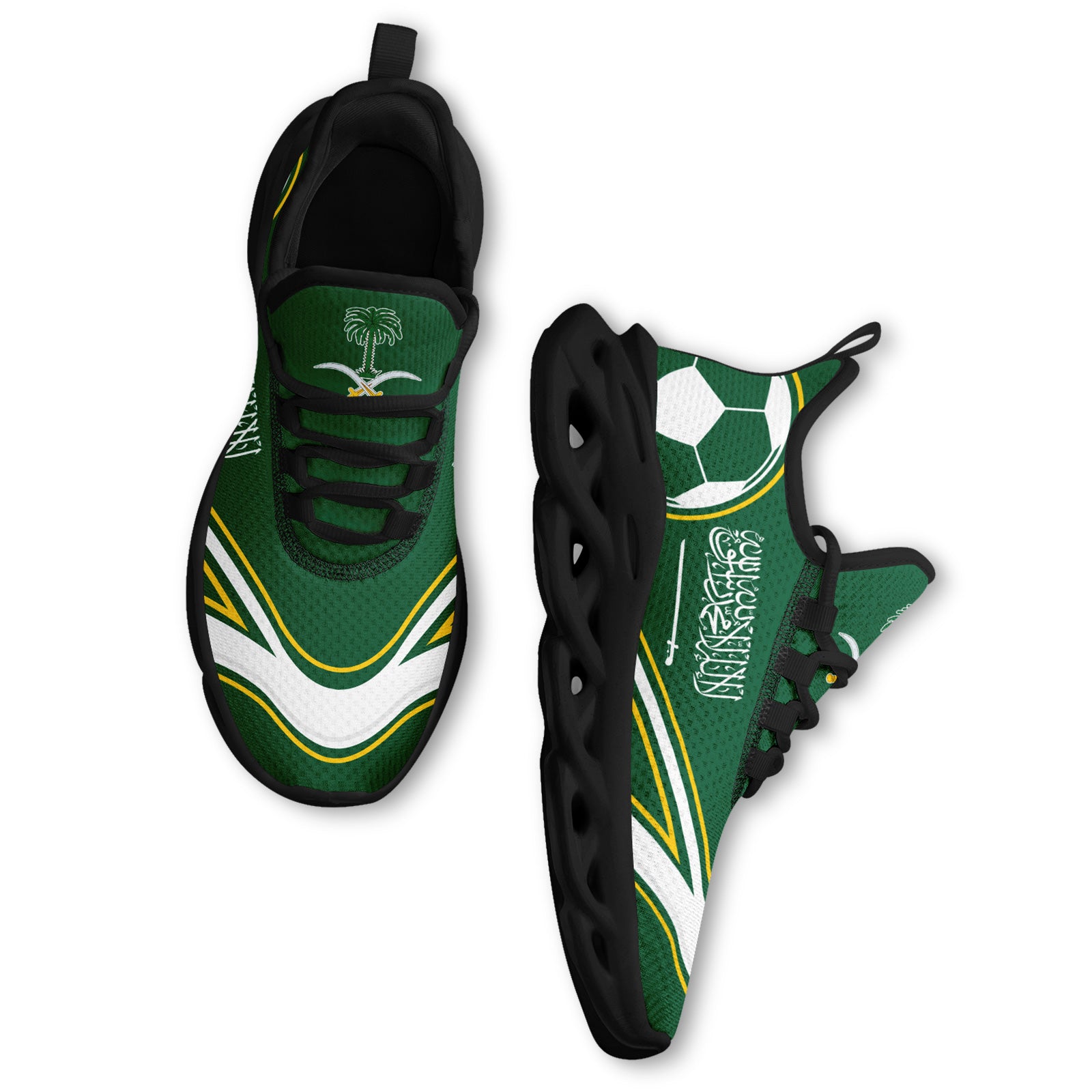 Custom Saudi Arabia 2026 World Cup Sneakers DIY Country Flag Running Shoes Lightweight Sport Shoes Gift for Football Fans Personalized Team Name and Logo FN003-F009078-4