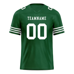 Custom Green White Striped Sleeves Personalized Authentic Football Jersey FBJ02-D06036