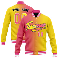 Custom Split Fashion Jacket Bomber Full-Snap Varsity Letterman Personalized Jacket FZ005-D028014-1