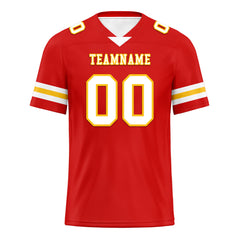 Custom Red Yellow Kansas City Personalized Authentic Football Jersey FBJ02-E0601-2