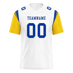 Custom White Yellow Blue Los Angeles Personalized Authentic Football Jersey FBJ02-E0601-9