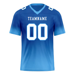 Custom Blue Pink Fade Fashion Personalized Authentic Football Jersey FBJ02-D06091