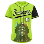 Custom Green Black Skull Fashion Personalized Authentic Baseball Jersey BSBJ01-D017153