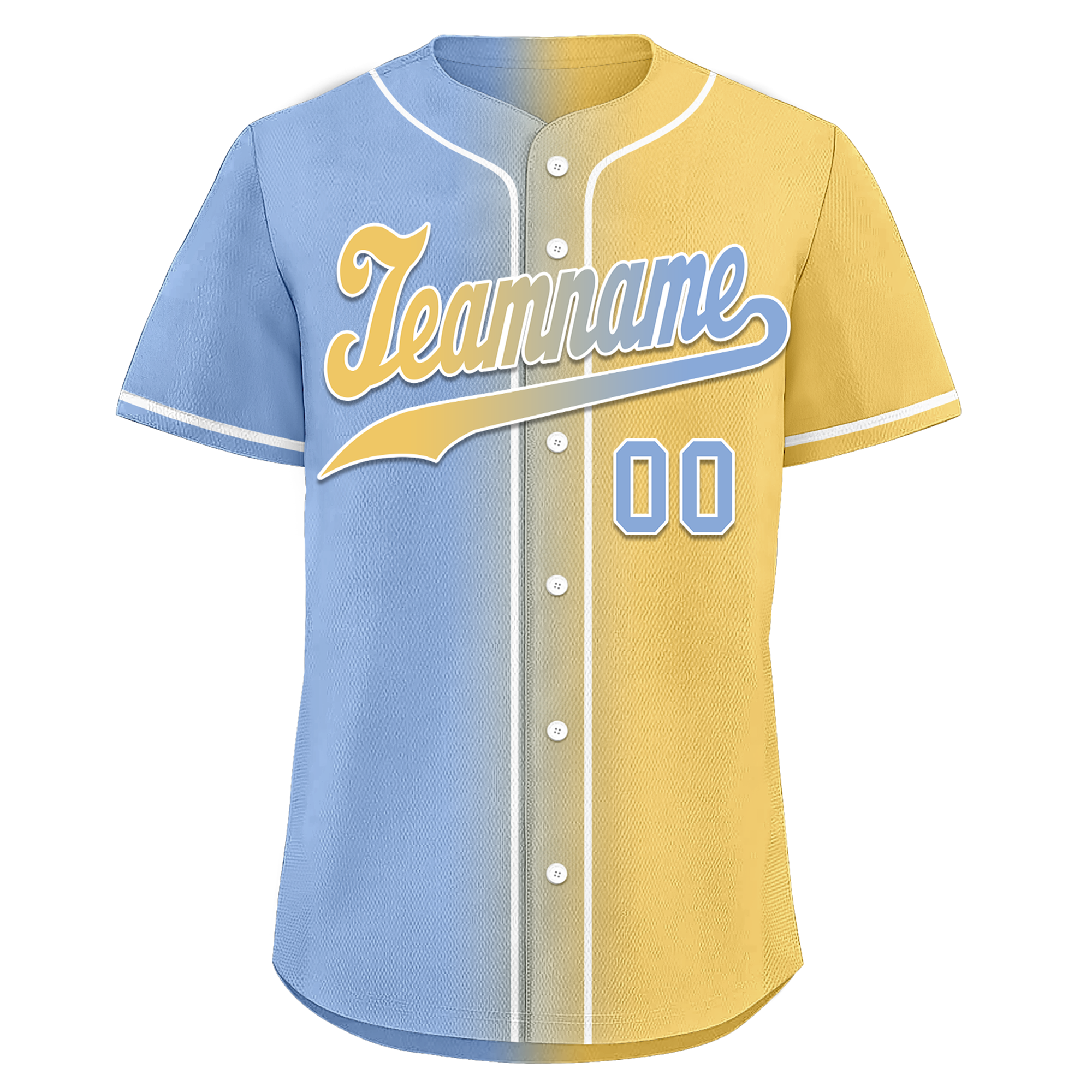 Custom Blue Yellow Gradient Fashion Personalized Authentic Baseball Jersey BSBJ01-D0a7079