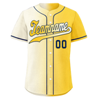 Custom White Yellow Gradient Fashion Personalized Authentic Baseball Jersey BSBJ01-D0a709f