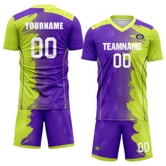 Custom Purple Green Soccer Sets Jersey Personalized SCJ101-D020210-4