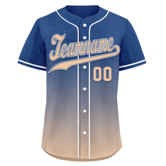 Custom Blue Beige Fade Fashion Personalized Authentic Baseball Jersey BSBJ01-D0a70da