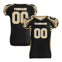 Custom Beige Black Louisiana High-Performance American Football Jersey FBJ06-D023001-19