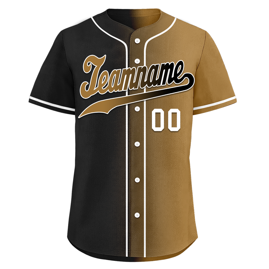 Custom Black Gold Gradient Fashion Personalized Authentic Baseball Jersey BSBJ01-D0a7a0d
