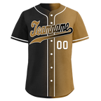 Custom Black Gold Gradient Fashion Personalized Authentic Baseball Jersey BSBJ01-D0a7a0d