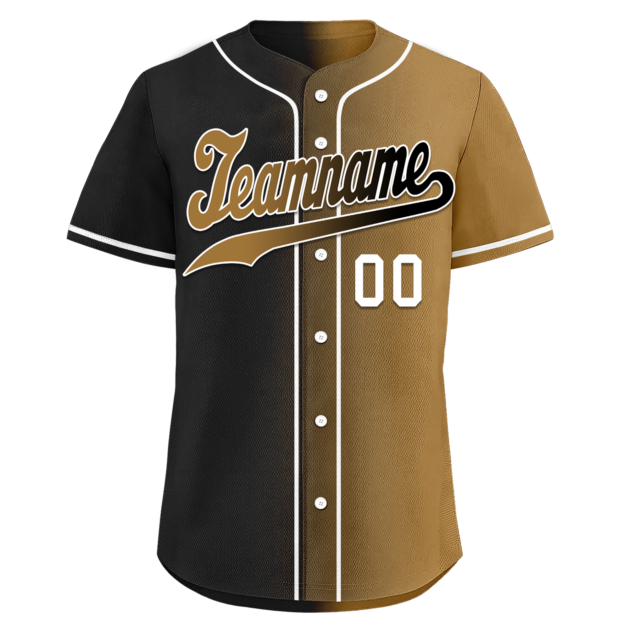 Custom Black Gold Gradient Fashion Personalized Authentic Baseball Jersey BSBJ01-D0a7a0d