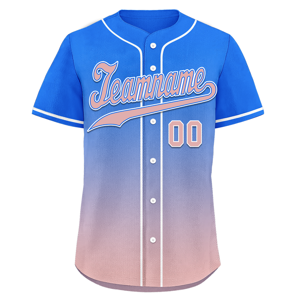 Custom Blue Pink Fade Fashion Personalized Authentic Baseball Jersey BSBJ01-D0a70e0