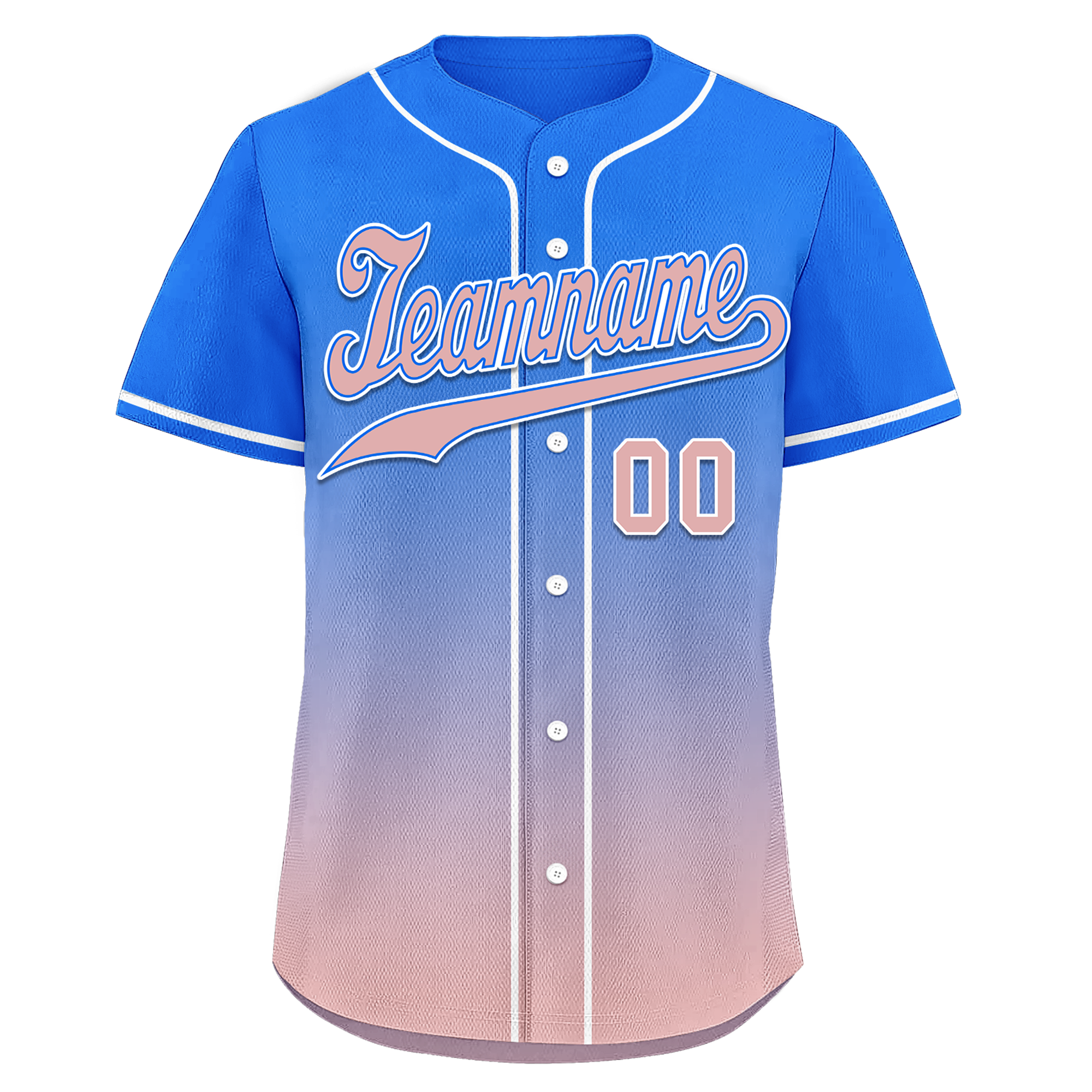 Custom Blue Pink Fade Fashion Personalized Authentic Baseball Jersey BSBJ01-D0a70e0