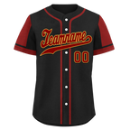 Custom Black Red Raglan Sleeves Personalized Authentic Baseball Jersey BSBJ01-D017176