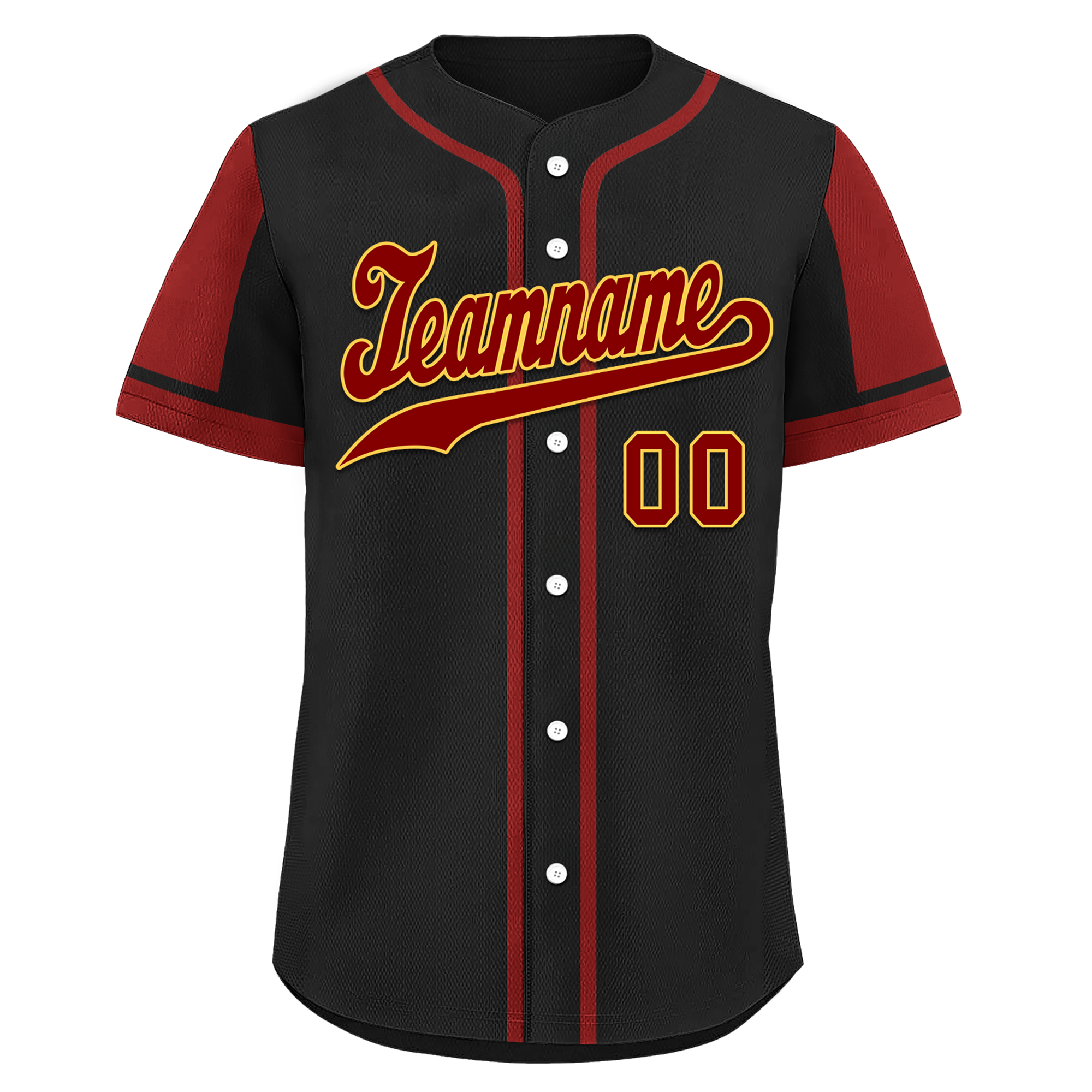 Custom Black Red Raglan Sleeves Personalized Authentic Baseball Jersey BSBJ01-D017176