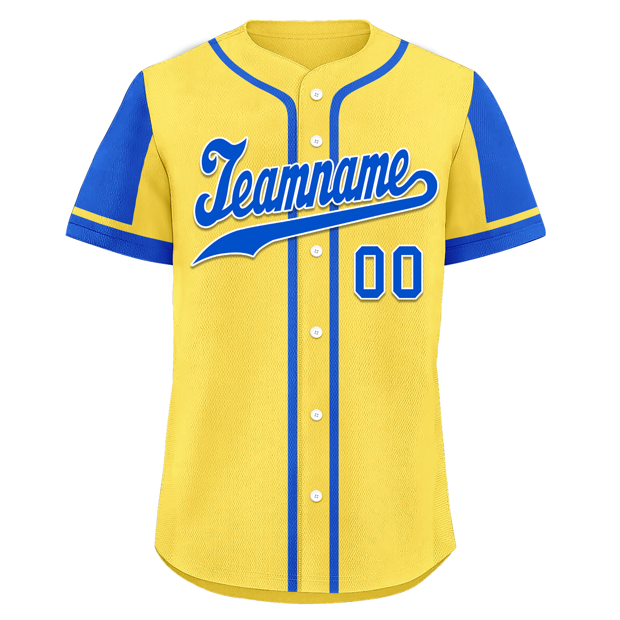 Custom Yellow Blue Raglan Sleeves Personalized Authentic Baseball Jersey BSBJ01-D017205