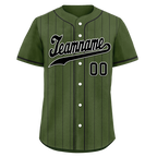 Custom Green Stripe Embroidered Baseball Jersey