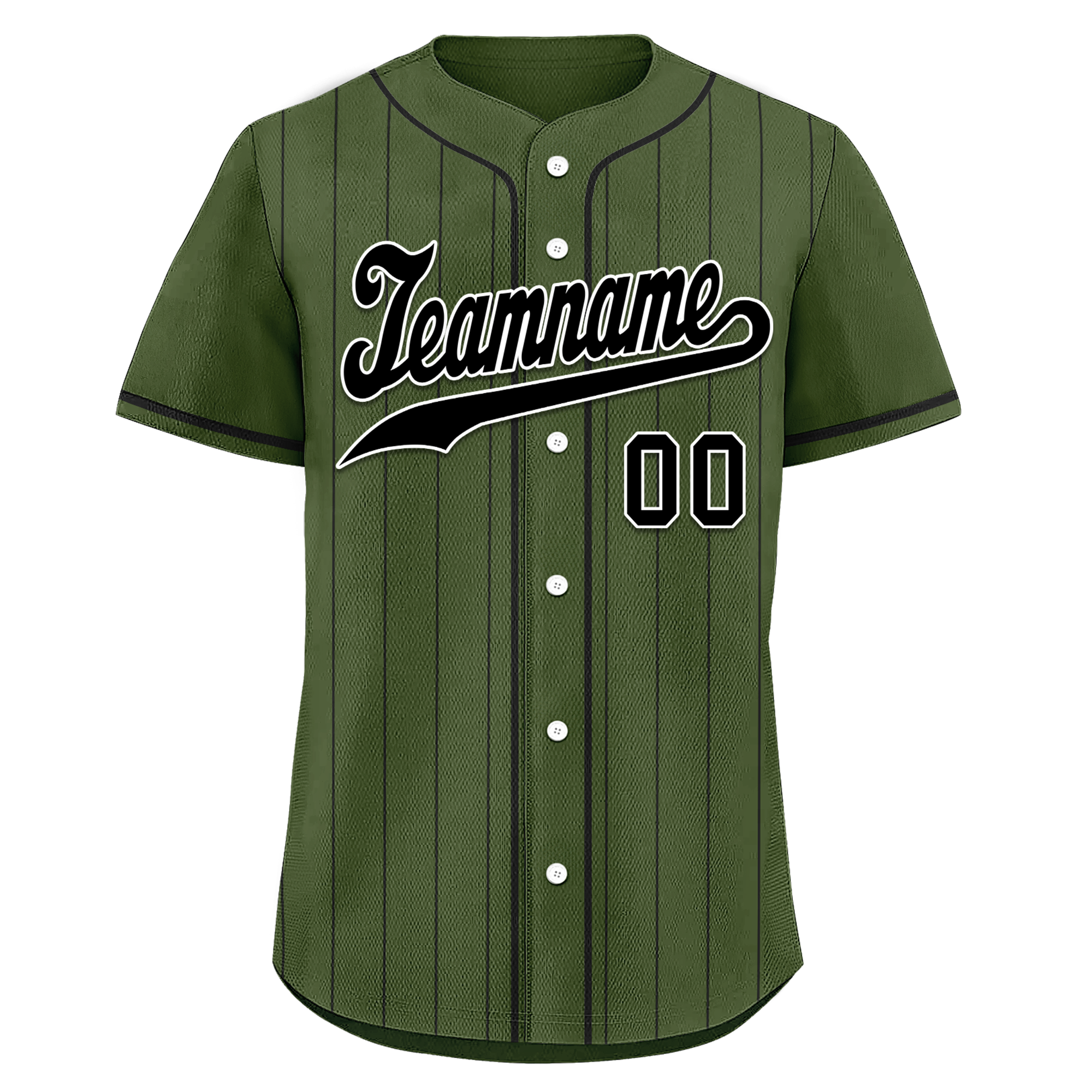 Custom Green Stripe Embroidered Baseball Jersey