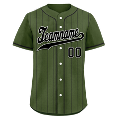 Custom Green Stripe Fashion Personalized Authentic Baseball Jersey BSBJ01-D017257