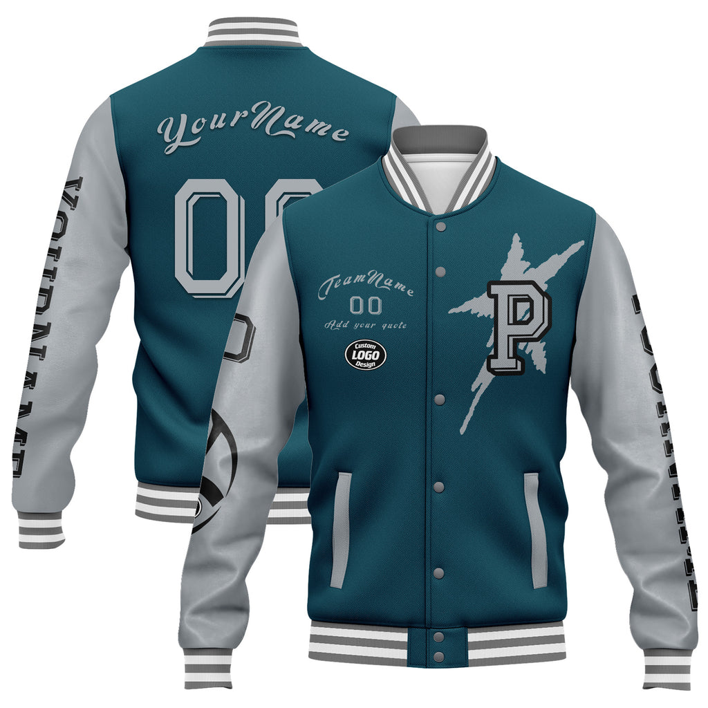 Custom Green Gray Black Philadelphia Jacket and Sports Shoes Combo Offer Personalized Combo ZH-D020294-23