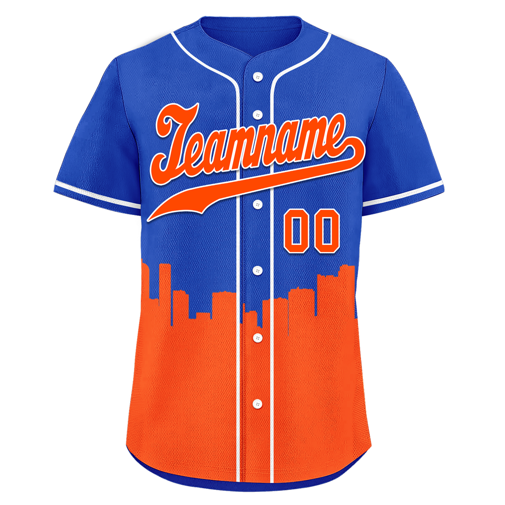 Custom Blue Orange City Edition Personalized Authentic Baseball Jersey BSBJ01-D017140